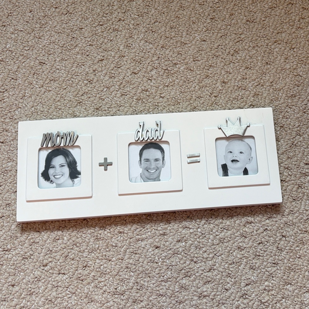 Mud Pie Cream Family Equation Photo Frame